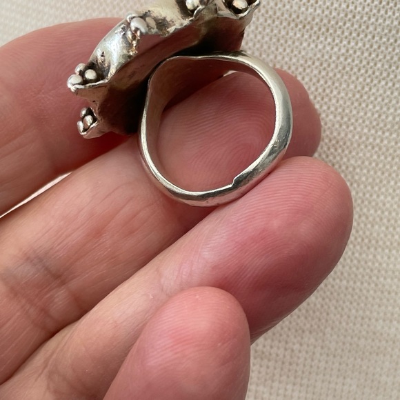 One of a kind Cloisonné sterling ring by Paulette - Picture 3 of 6